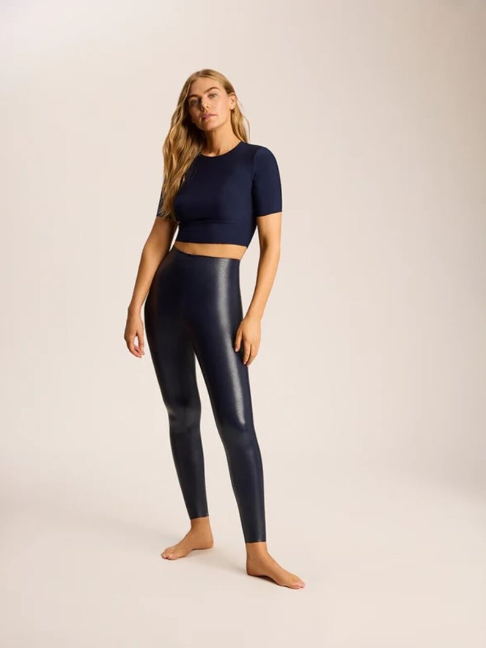 Commando Faux Leather Leggings Navy Large Pre Owned